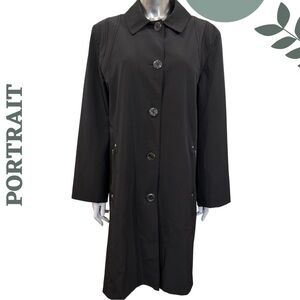 Portrait Black Long Button-Front Coat Women’s 11/12